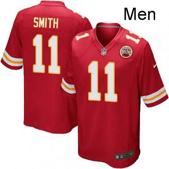 Men Nike Kansas City Chiefs 11 Alex Smith Game Red Team Color NFL Jersey